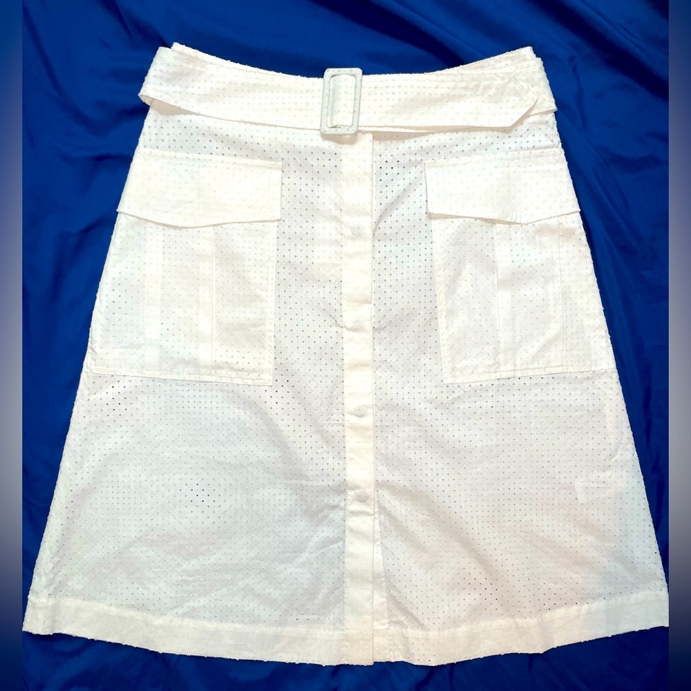 Tomas Maier White belted star skirt, Size 4